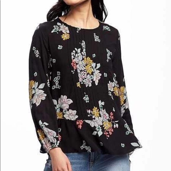 Old Navy Tops - OLD NAVY / Pintuck Floral Swing Blouse